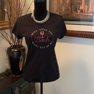Black stylish V-neck T-shirt